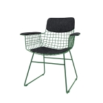 ZESTAW COMFORT CZARNY DO KRZESŁA METALOWEGO WIRE Z PODŁOKIETNIKAMI	- HK LIVING