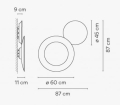 Kinkiet Vibia PUCK WALL ART 5485 / 5486 śr. 60 cm różne warianty 