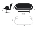 Sofa SWAN 3321 FRITZ HANSEN tapicerka DIVINA MELANGE