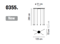 Lampa wisząca VIBIA WIREFLOW 0355