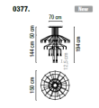 Lampa wisząca VIBIA WIREFLOW Chandelier 0377