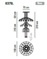 Lampa wisząca VIBIA WIREFLOW Chandelier 0378