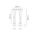 Lampa wisząca Vibia WIREFLOW LINEAL 0338 suspension