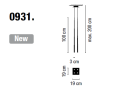 Lampa wisząca VIBIA SLIM 0931 różne warianty 