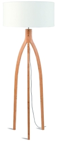 LAMPA PODŁOGOWA ANNAPURNA BAMBUS 3-NOŻNA 128CM/ABAŻUR 60X30CM, LNIANY BIAŁY  GOOD&MOJO