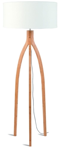 LAMPA PODŁOGOWA ANNAPURNA BAMBUS 3-NOŻNA 128CM/ABAŻUR 60X30CM, LNIANY BIAŁY  GOOD&MOJO