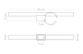 Kinkiet Stick  clear glass & white 30cm Zangra 