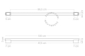 Kinkiet Stick clear glass  & gold 100cm Zangra 