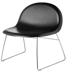 GUBI fotel GUBI 3D sledge base czarny buk