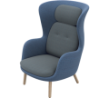 Fotel Ro ™ Wingback Ro + podnóżek Fritz Hansen  