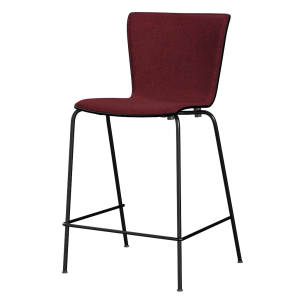 FRITZ HANSEN krzesło barowe niskie VICO DUO front tapicerowany podstawa czarna różne kolory 