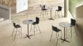 FRITZ HANSEN krzesło barowe niskie VICO DUO front tapicerowany podstawa czarna różne kolory 