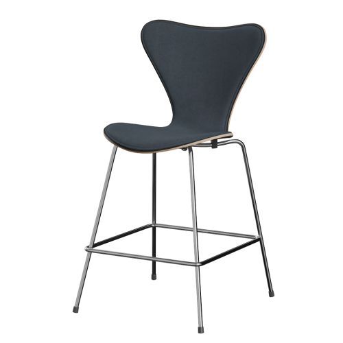 FRITZ HANSEN krzesło barowe SERIES 7 64cm naturalny fornir tapicerowany front różne warianty 