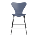 FRITZ HANSEN krzesło barowe SERIES 7 64cm fornir barwiony błękit zmierzchu