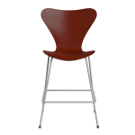 FRITZ HANSEN krzesło barowe SERIES 7 64cm fornir barwiony wenecka czerwień