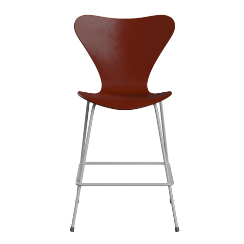 FRITZ HANSEN krzesło barowe SERIES 7 64cm fornir barwiony wenecka czerwień