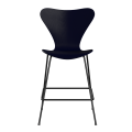 FRITZ HANSEN krzesło barowe SERIES 7 64cm fornir barwiony granatowy