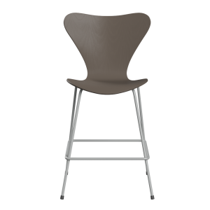 FRITZ HANSEN krzesło barowe SERIES 7 64cm fornir barwiony gliniany brąz