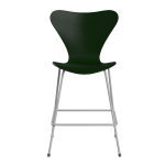 FRITZ HANSEN krzesło barowe SERIES 7 64cm fornir barwiony ciemna zieleń