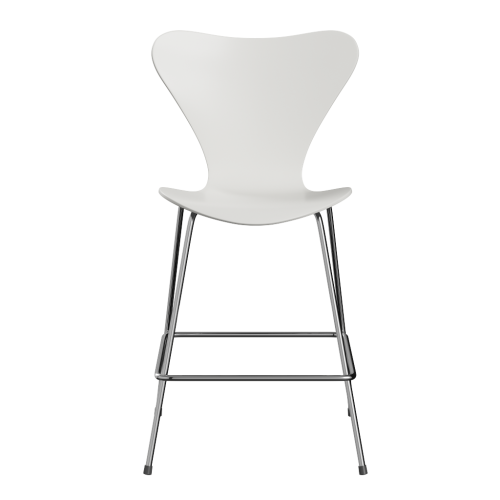 FRITZ HANSEN krzesło barowe SERIES 7 64cm fornir lakierowany biały