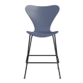 FRITZ HANSEN krzesło barowe SERIES 7 64cm fornir lakierowany błękit zmierzchu