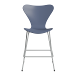 FRITZ HANSEN krzesło barowe SERIES 7 64cm fornir lakierowany błękit zmierzchu