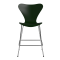 FRITZ HANSEN krzesło barowe SERIES 7 64cm fornir lakierowany ciemna zieleń