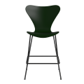 FRITZ HANSEN krzesło barowe SERIES 7 64cm fornir lakierowany ciemna zieleń