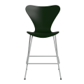 FRITZ HANSEN krzesło barowe SERIES 7 64cm fornir lakierowany ciemna zieleń