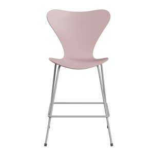 FRITZ HANSEN krzesło barowe SERIES 7 64cm fornir lakierowany blady róż
