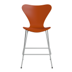 FRITZ HANSEN krzesło barowe SERIES 7 64cm fornir lakierowany rajski pomarańcz