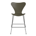 FRITZ HANSEN krzesło barowe SERIES 7 64cm fornir lakierowany oliwkowy