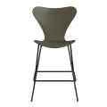 FRITZ HANSEN krzesło barowe SERIES 7 64cm fornir lakierowany oliwkowy