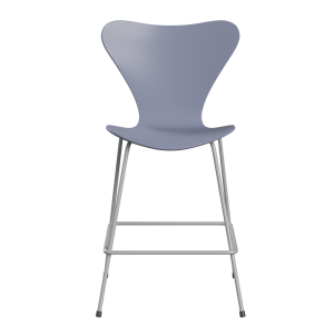 FRITZ HANSEN krzesło barowe SERIES 7 64cm fornir lakierowany lawendowy błękit