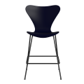 FRITZ HANSEN krzesło barowe SERIES 7 64cm fornir lakierowany granatowy