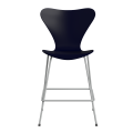 FRITZ HANSEN krzesło barowe SERIES 7 64cm fornir lakierowany granatowy