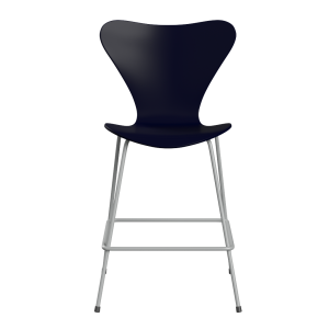 FRITZ HANSEN krzesło barowe SERIES 7 64cm fornir lakierowany granatowy
