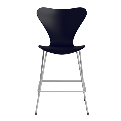 FRITZ HANSEN krzesło barowe SERIES 7 64cm fornir lakierowany granatowy