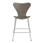 FRITZ HANSEN krzesło barowe SERIES 7 64cm fornir lakierowany gliniany brąz