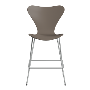 FRITZ HANSEN krzesło barowe SERIES 7 64cm fornir lakierowany gliniany brąz