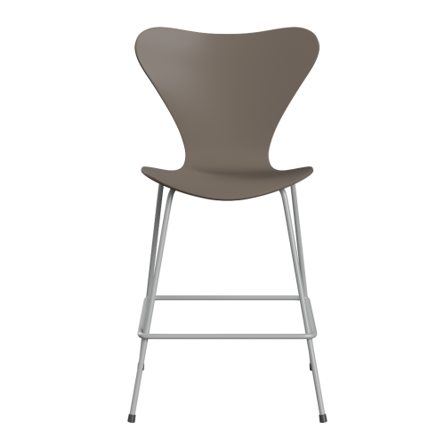 FRITZ HANSEN krzesło barowe SERIES 7 64cm fornir lakierowany gliniany brąz