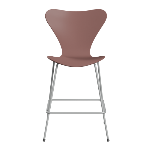 FRITZ HANSEN krzesło barowe SERIES 7 64cm fornir lakierowany dzika róża