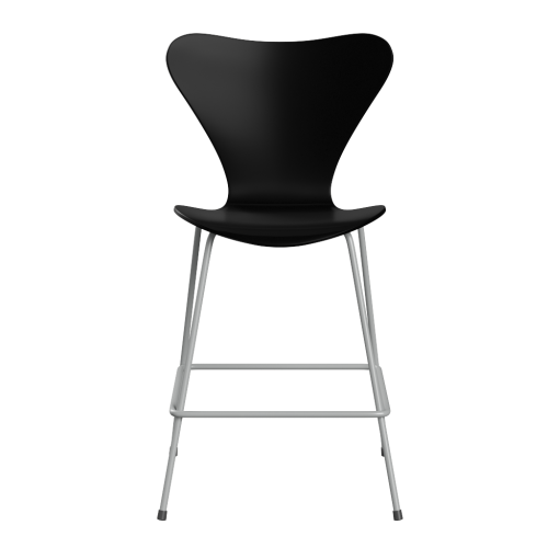 FRITZ HANSEN krzesło barowe SERIES 7 64cm fornir lakierowany czarny
