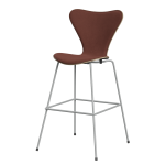 FRITZ HANSEN krzesło barowe SERIES 7 76cm naturalny fornir tapicerowany front różne warianty