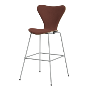 FRITZ HANSEN krzesło barowe SERIES 7 76cm naturalny fornir tapicerowany front różne warianty