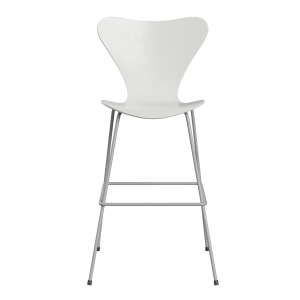 FRITZ HANSEN krzesło barowe SERIES 7 76cm fornir barwiony  różne warianty biały