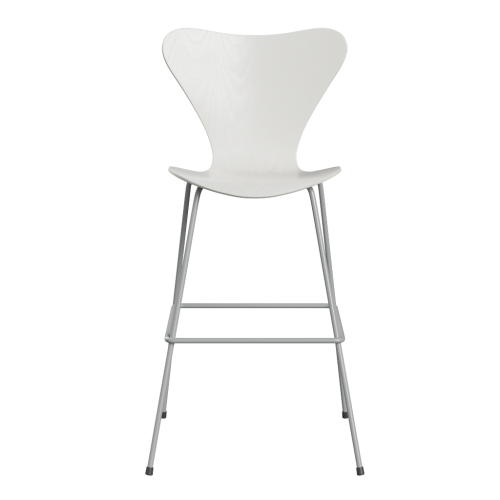 FRITZ HANSEN krzesło barowe SERIES 7 76cm fornir barwiony  różne warianty biały