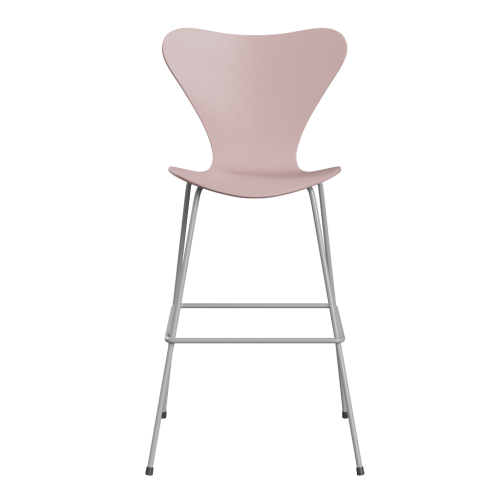 FRITZ HANSEN krzesło barowe SERIES 7 76cm fornir barwiony różne warianty blady róż