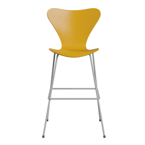 FRITZ HANSEN krzesło barowe SERIES 7 76cm fornir barwiony różne warianty żółty