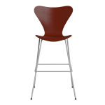 FRITZ HANSEN krzesło barowe SERIES 7 76cm fornir barwiony różne warianty wenecka czerwień